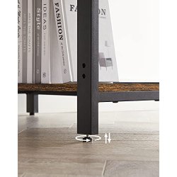 Skrivebord med 2 hylder - computerbord - rustik brun 140x60x75