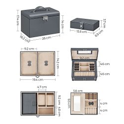 Smykkeskrin inkl. rejseskrin - skrin til smykker - gr