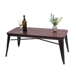 Sofabord - stuebord i industriel design i tr og stl 46x111x56 cm