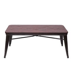 Sofabord - stuebord i industriel design i tr og stl 46x111x56 cm