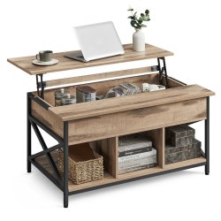 Sofabord med indbygget computerbord og skrivebord - brun