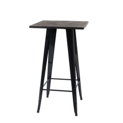 Cafebord med bordplade i tr - fransk bistro bord - 107x60x60cm ~ sort