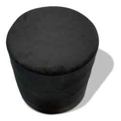 Puf - sort Ekko puf F2 model - Ekko velour puf fra OBUZI