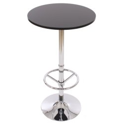 Cafebord - rundt cafebord med hjdejusterbar fodsttte p  60 cm ~ sort