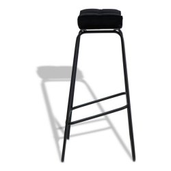 Barstol - sort velour barstol - Ekko A4 model fra OBUZI