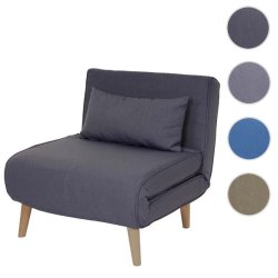 Sovestol - l�nestolsseng og g�steseng - m�rkegr� sovestol 75x185