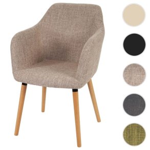 Spisebordsstol - spisestuestol i retro 50'er design ~ creme gr stof