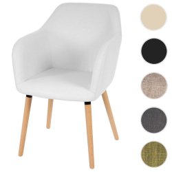 Spisebordsstol - spisestuestol i retro 50'er design ~ hvid PU kunstlder