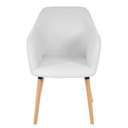 Spisebordsstol - spisestuestol i retro 50'er design ~ hvid PU kunstlder