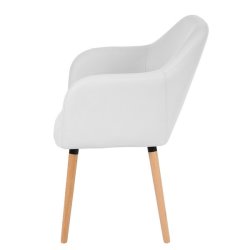 Spisebordsstol - spisestuestol i retro 50'er design ~ hvid PU kunstlder