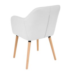 Spisebordsstol - spisestuestol i retro 50'er design ~ hvid PU kunstlder