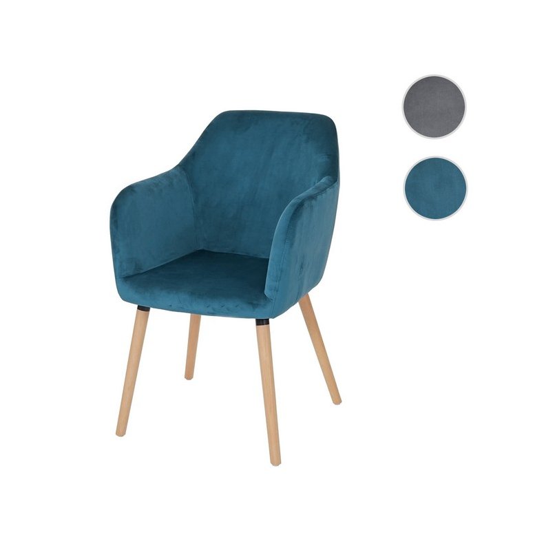 komfort mærkelig fejl Spisebordsstol - spisestuestol i retro 50'er design ~ petroleum fløjl -  Spisebordsstole - Daily-Living.dk