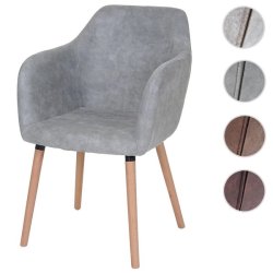 Spisebordsstol - spisestuestol i retro 50'er design ~ lysegr stof