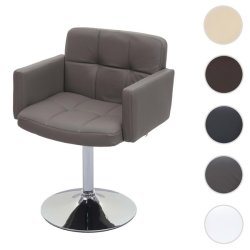 Spisebordsstol - 360 roterbar spisestol - brun gr taupe kunstlder