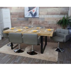 Spisebordsstol - 360 roterbar spisestol - brun gr taupe kunstlder