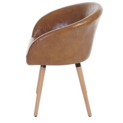 Spisestol - spisebordsstol i retro 50'er design ~ brun PU kunstlder