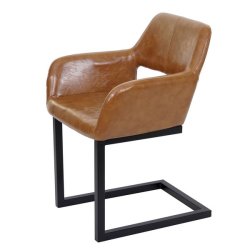 Spisestuestol i imiteret PU kunstlder ~ brun ruskind imitation