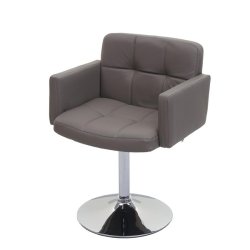 Spisebordsstol - 360 roterbar spisestol - brun gr taupe kunstlder