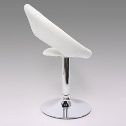 Spisestuestol med drejefod - spisebordsstol ~ hvid kunstlder