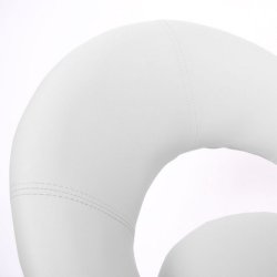 Spisestuestol med drejefod - spisebordsstol ~ hvid kunstlder