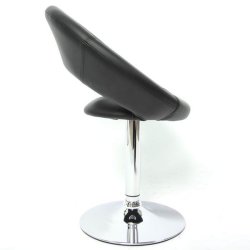 Spisestuestol med drejefod - spisebordsstol ~ sort kunstlder