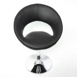 Spisestuestol med drejefod - spisebordsstol ~ sort kunstlder