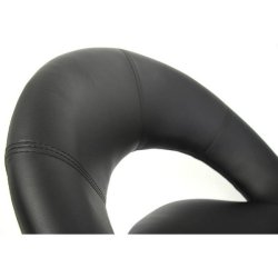 Spisestuestol med drejefod - spisebordsstol ~ sort kunstlder