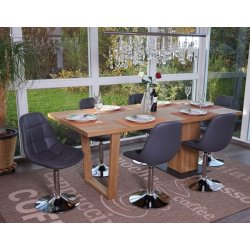 Spisestuestol - spisestol - spisebordsstol med gr� imiteret l�der