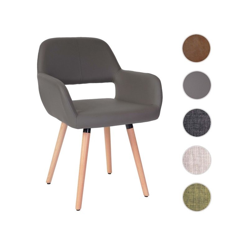 Spisestuestol - spisestol i 50'er design ~ gr imiteret PU kunstlder