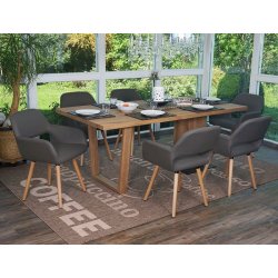 Spisestuestol - spisestol i 50'er design ~ gr imiteret PU kunstlder