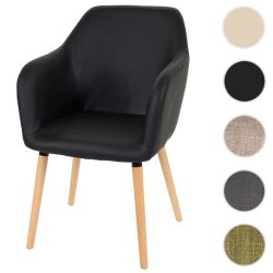 Spisebordsstol - spisestuestol i retro 50'er design ~ sort PU kunstlder