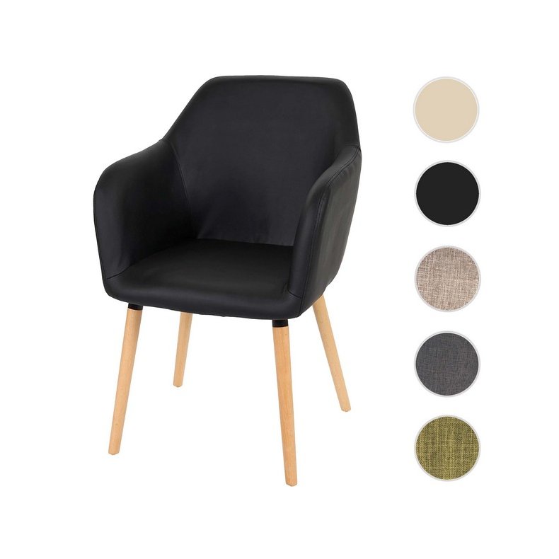 Spisebordsstol - spisestuestol i retro 50'er design ~ sort PU kunstlder