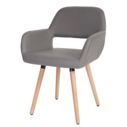 Spisestuestol - spisestol i 50'er design ~ taupe imiteret kunstlder