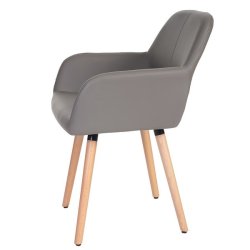 Spisestuestol - spisestol i 50'er design ~ taupe imiteret kunstlder