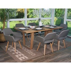 Spisestuestol - spisestol i 50'er design ~ taupe imiteret kunstlder
