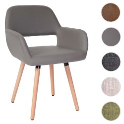 Spisestuestol - spisestol i 50'er design ~ taupe imiteret kunstlder