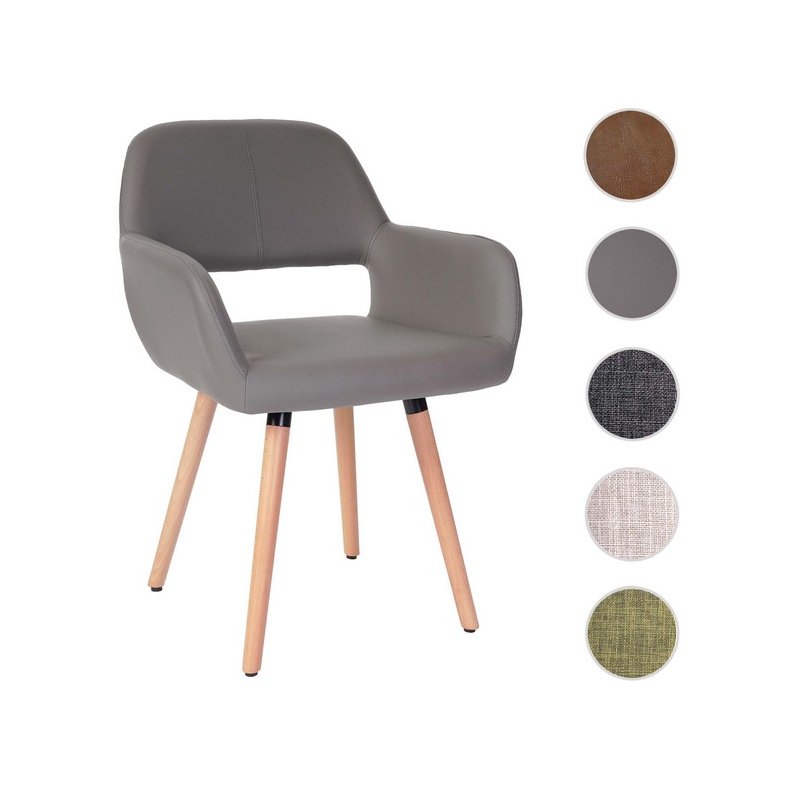 Spisestuestol - spisestol i 50'er design ~ taupe imiteret kunstlder