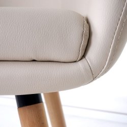 Spisestol - spisebordsstol i retro 50'er design ~ creme hvid PU kunstlder