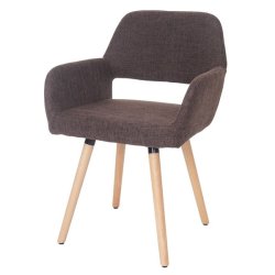 Spisebordsstol - spisestol i retro 50'er design ~ brun stof