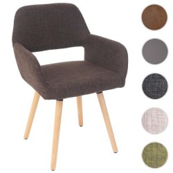 Spisebordsstol - spisestol i retro 50'er design ~ brun stof
