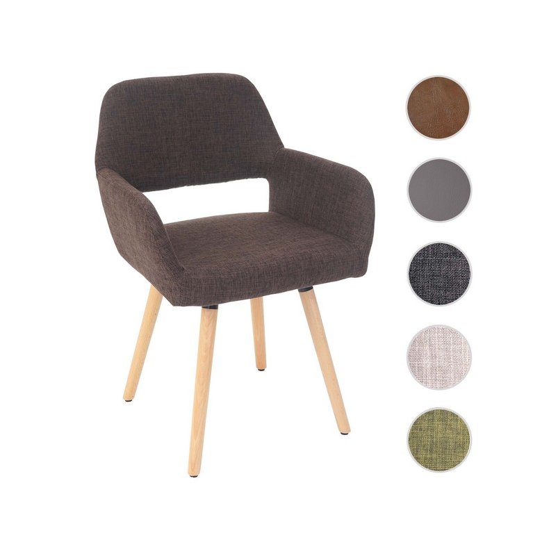 Spisebordsstol - spisestol i retro 50'er design ~ brun stof