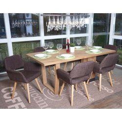 Spisebordsstol - spisestol i retro 50'er design ~ brun stof