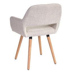 Spisebordsstol - spisestol i retro 50'er design ~ creme gr stof