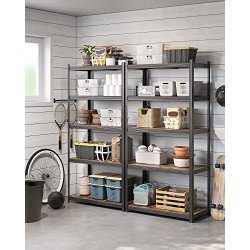 Stlreol med 5 hylder - lagerreol - sort reol 200 x 100 x 50