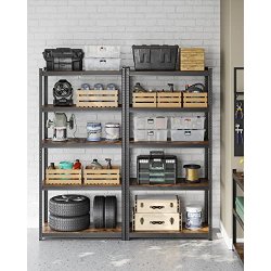 Stlreol med 5 hylder - lagerreol - sort reol 200 x 100 x 50