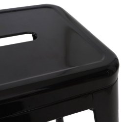 Barstol i industriel design - stabelbar barstol i metal - sort uden ryg