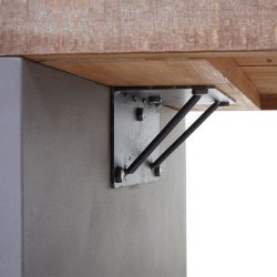 Sofabord - stuebord i massiv rustik fyrretr og beton-look 46x122x60 cm