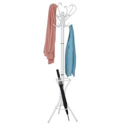 Stumtjener i hvid metal med paraplyholder - entrem�bel 180x40x40