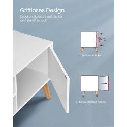 TV-bord - retro TV-b�nk - vintage hvid 120x40x50 cm