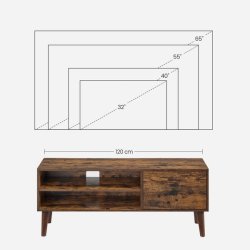 TV-bord - retro TV-b�nk - vintage rustikt brunt 120x40x50 cm